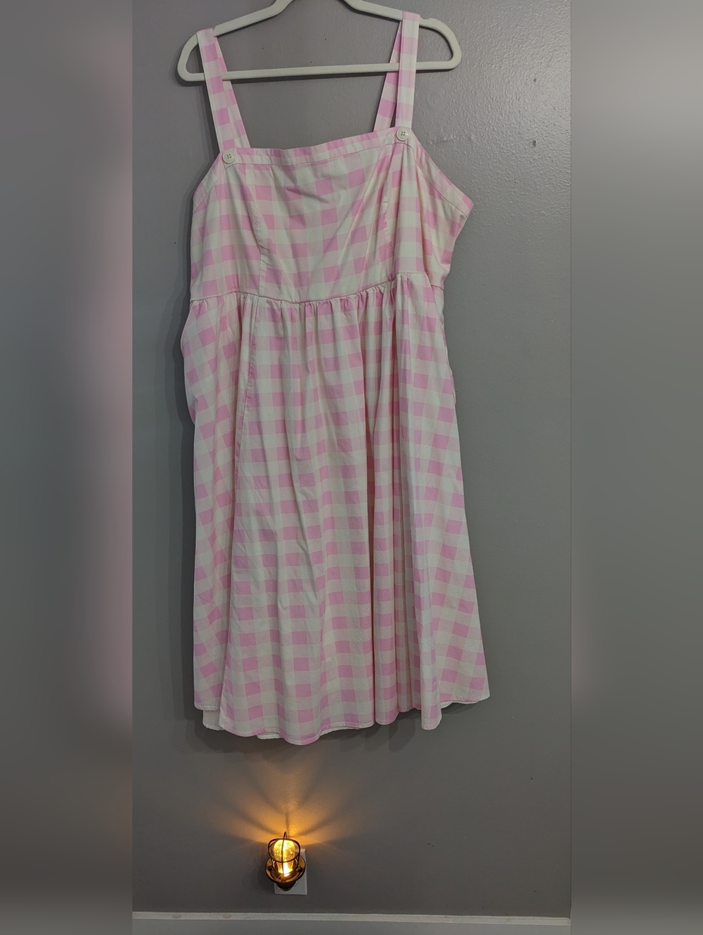 Retro Chic Pink and White Gingham Dress